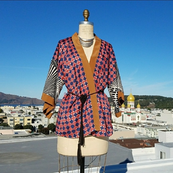 River Island Jackets & Blazers - FINAL! Silky Wide Arm Printed Kimono, Sz 8